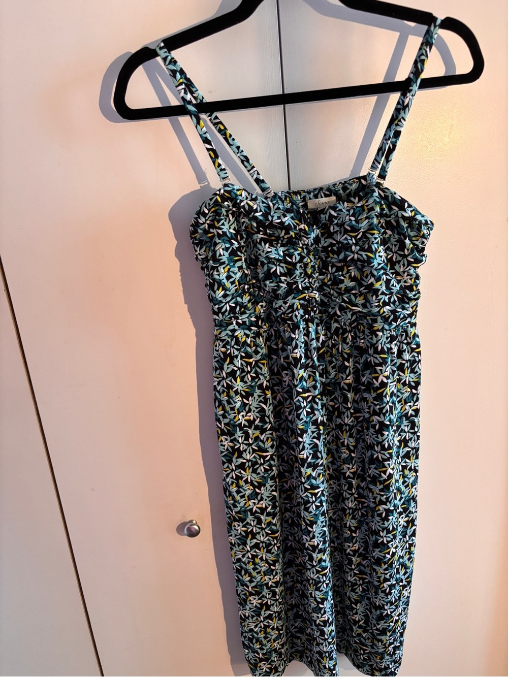 Soma Floral Dress - spaghetti strap OR strapless in Black, Blue, Yellow